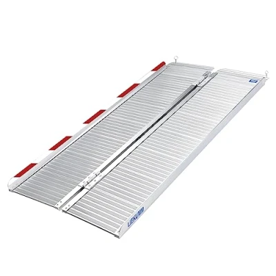 Imagen de LIEKUMM Rampa para Silla de Ruedas Plegable 152 x 71,5cm,Rampa Aluminio,Rampas portátiles escalones Umbral,Rampa Discapacitados, Superficie Antideslizante