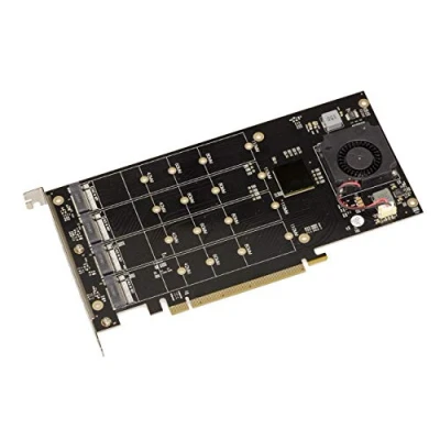 Imagen de Kalea INFORMATIQUE Tarjeta controladora M2 PCIe x16 para 4 Unidades SSD M.2 NVMe M Key con chipset PLX8747 128 GB de Ancho Banda máximo 16000 MB/s