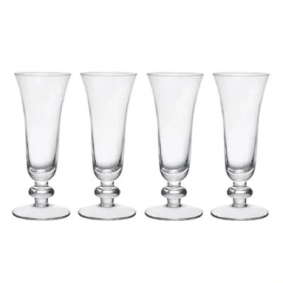 Imagen de Mikasa Salerno Copas de Cristal para Champán, 170ml, Juego 4 Fino Transparente sin Plomo con Pie Corto y Borde Ancho Aptas Lavavajillas
