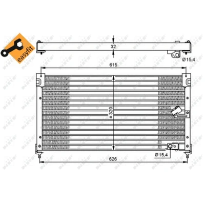 Imagen de NRF EASY FIT 35348 Condensador con junta anular 15,5 Aluminio 606