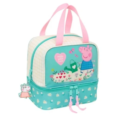Imagen de Safta PEPPA PIG PRETTY FLOWERS Portameriendas Termo, Portatodo, Calidad y Máxima Resistencia, Porta Comida, Recreo, Merienda Desayuno, 20x15x20 cm