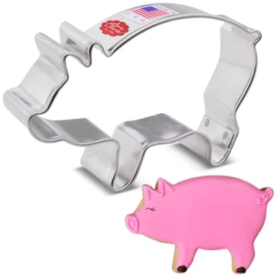 Imagen de Ann Clark Cookie Cutters Cortador de galletas cerdito 9,5 cm Acero fabricado en EE. UU.