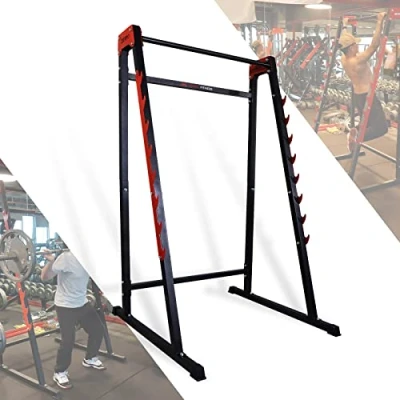 Imagen de ZERRO Soporte Barra Pesas Estante,Multifunción Rack Musculación con Soportes para Mancuernas Sentadillas Levantamiento Carga MAX 160 KG