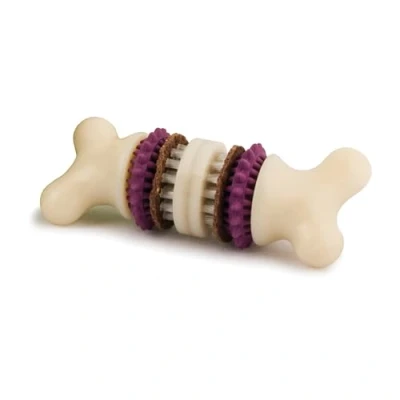 Imagen de PetSafe Busy Buddy Bristle Bone Juguete para morder, Perros, Masticable, con Anillos de Golosina, Apto Lavavajillas Mediano, M