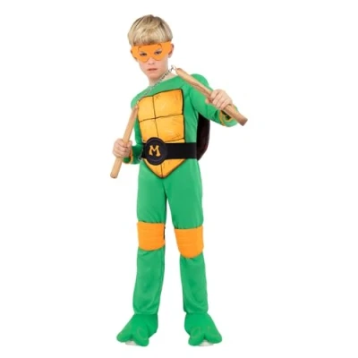 Imagen de Funidelia Disfraz de Michelangelo Las Tortugas Ninja para niño niños y divertidos accesorios Fiestas, Carnaval Halloween Talla 13 15 años