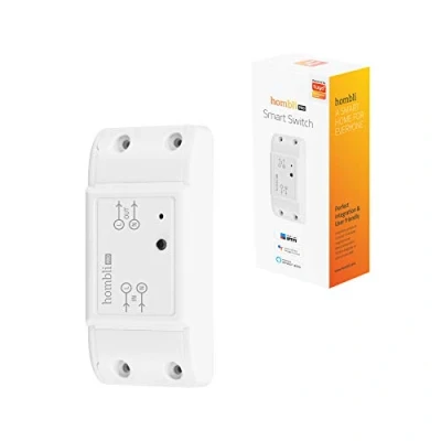 Imagen de Hombli Smart Switch Pro Módulo de Conmutación WiFi Controlado a Distancia 90 250V, Hasta 10A (máx) y 2200W Función Temporizador Control por Voz via Alexa, Google Home App