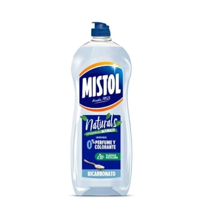 Imagen de MISTOL Naturals Bicarbonato Lavavajillas a Mano Hipoalergénico Fórmula sin Perfumes ni Colorantes Máximo Cuidado para Pieles Sensibles y Eficacia Impecable en la Limpieza 750 ml