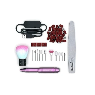 Imagen de PORTENTUM Torno para Uñas Profesional 13 en 1 25,000 RPM Set de Manicura y Pedicura Eléctrico Seguro Potente, Lima Eléctrica Uñas, Completo Semipermanentes