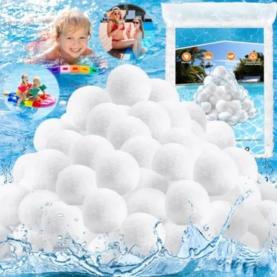 Imagen de CIANBIFN Bolas Filtro Piscina 1200g, Depuradora Bola de para Sistemas Arena, Reemplaza 40kg Arena Filtro, Limpiador Piscinas Sistema