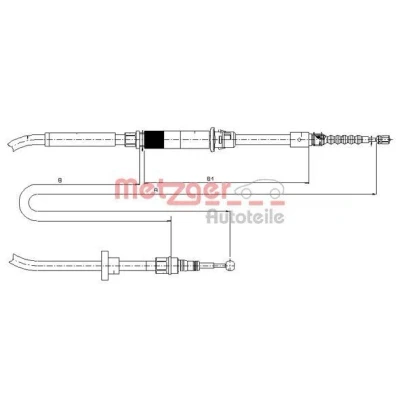 Imagen de METZGER 10.7484 Cable de Freno Mano Atrás izquierda, derecha, izquierda 1835/1660 COFLE VOLKSWAGEN: Passat B5 GP Berlina