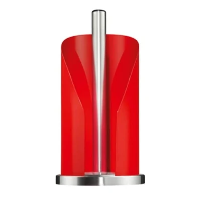 Imagen de WESCO Portarrollos de Papel en Color Rojo Acero Inoxidable y Chapa Pintado Color, Base Inoxidable, para Rollos Cocina estándar o 2 3 higiénico