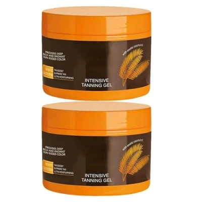 Imagen de Gel de bronceado intensivo 150g, crema bronceado, aceite bronceador, solárium, bronceador facial corporal, loción autobronceadora (2PCS)