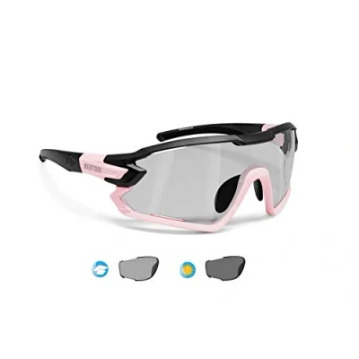 Imagen de BERTONI Gafas Ciclismo Running MTB Esquí Tennis Padel Polaridas Fotocromaticas mod. Quasar (Negro Rosa/Fotocromaticas Polarizadas)