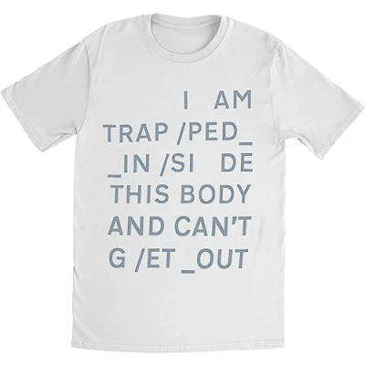 Imagen de Radiohead Camiseta Trapped Estampado en Espalda para Adultos Unisex (L) (Blanco)