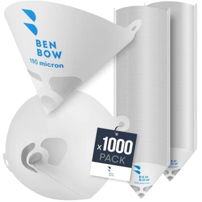 Imagen de BenBow Filtro de Pintura 190µ x 1000 Unidades Papel desechable con Malla Nylon para filtrar Pinturas y Barnices impurezas