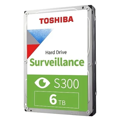 Imagen de Toshiba 6TB S300 Surveillance HDD 3.5&#039; SATA Internal Hard Drive Supports up to 64 HD cameras at a 180TB/Year workload (HDWT720UZSVA)