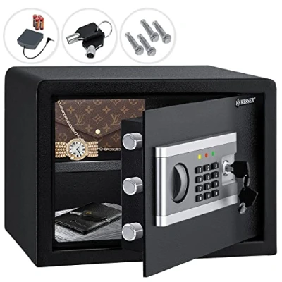 Imagen de KESSER® Electr. Seguro Incluye Caja de la batería fuerte electrónica 3 cerraduras doble perno pared suelo para muebles Iluminación interior, M