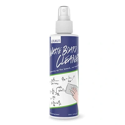 Imagen de loukin limpiador de pizarra blanca no tóxico, borrado en seco 8,5 oz, spray limpieza bajo olor, elimina las manchas difíciles pizarras blancas