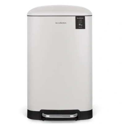 Imagen de Les Collectors Papelera Acero Inoxidable con pedal N 828, 40 L, Cubo Interior Extraíble, Elegante Diseño Acabado Mate, Cierre Silencioso, Blanco
