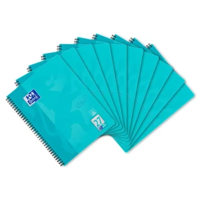 Imagen de Oxford Touch Collegeblock A4 Lote de 10 blocs notas (80 hojas, tamaño A4, con doble borde), color azul