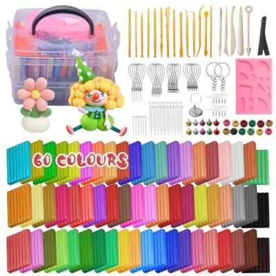 Imagen de KIMIGO Arcilla Polimérica,Kit de 60 Colores,Arcilla Artesanal Polimérica,Polimérica Modelado Arcilla,Arcilla para Horno,Arcilla Colores Apta Bricolaje