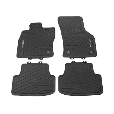 Imagen de Volkswagen 5H106150082V Alfombrillas de Goma Premium para Todo Tipo Clima, 4 Goma, con Texto Golf, no MHEV híbrido Suave (código PR 0K4)