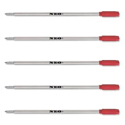 Imagen de NEO+ Recambios de bolígrafo calidad, 8513, compatible con Cross (5 tintas rojas)