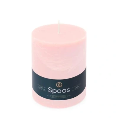 Imagen de Spaas Vela pilar rústica, 100/130 mm, 95 h, color rosa claro