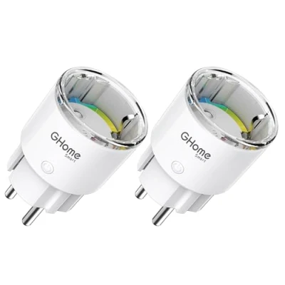 Imagen de GHome Smart Enchufe Inteligente Plug,Enchufes Inteligentes Temporizador Interruptor Wifi,Monitor de Energía, Compatible con Alexa y Google Home,Control APP Remota,2500W,10A 2PCS white