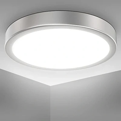 Imagen de B.K.Licht I Lámpara de techo led 18 W 4.000K 28 cm diámetro 2.000 lúmenes luz blanca neutra Plata plafon