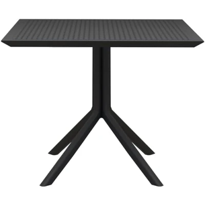 Imagen de CLP Mesa Sky 80 x cm I de jardín, Resistente a la Intemperie y los Rayos UV balcón Cuadrada, Color:Negro