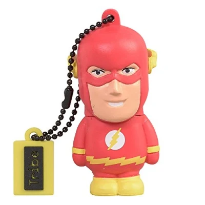 Imagen de Tribe Warner Bros DC Comics Flash Memoria USB 2.0 de 8 GB Pendrive Drive Goma con Llavero, Multicolor
