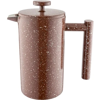 Imagen de Café Olé Cafetera, Acero Inoxidable, Prensa Francesa, 350ml, Acabada de Granito Rojo, CFD 03RG