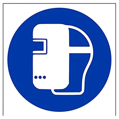 Imagen de vsafety 41033 AT S &quot;soldadura máscara Logo&quot; obligatorio EPI señal, autoadhesivos, cuadrado, 200 mm x mm, color azul