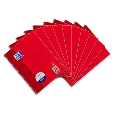 Imagen de Oxford 100050361 Bloc (A4+, cuadrícula, con recuadro, 4 taladros, micro perforado, 80 hojas, lote de 10 unidades)