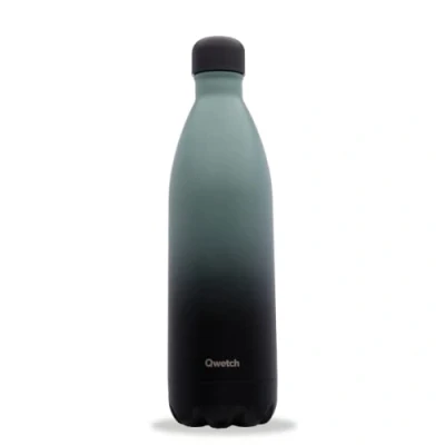 Imagen de Qwetch Botella Isotérmica Originals Graphite Negro 1L Nómada de Acero Inoxidable 24h Frío y 12h Caliente Impermeable, Libre BPA Reutilizable