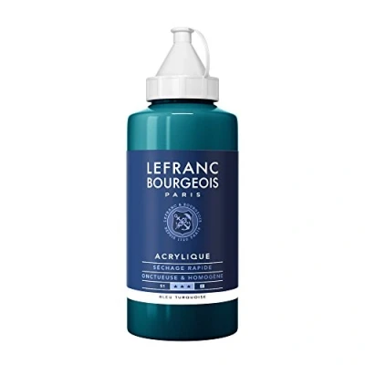 Imagen de Lefranc Bourgeois fina aycrl Color, 750 ml botella, pigmentado, buena Deck Fuerza Turquesa azul