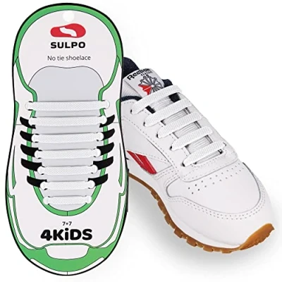 Imagen de SULPO Cordones sin atar elásticos de silicona Juego lazos goma para zapatos mujer, hombre y niños