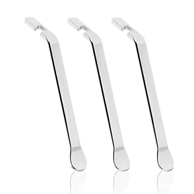 Imagen de CZ Store Palanca Neumáticos Bicicleta Juego de 3 Metal ✮✮GARANTÍA por Vida✮✮ con Gancho Curvo, Herramienta Acero Inoxidable Accesorios Reparación y Mantenimiento BMX, MTB (Gris )