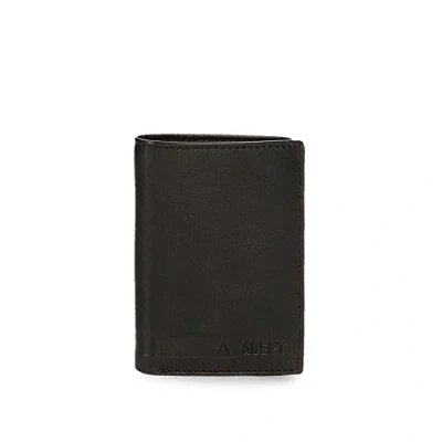 Imagen de Adept Alan Cartera vertical con monedero Negro 8,5x11,5x1 cms Piel