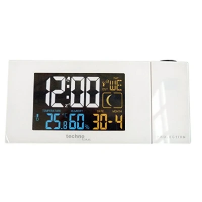 Imagen de Technoline WT 537 Digital Table Clock Rectangular Color Blanco Reloj de repisa o sobre Mesa Relojes (AAA)