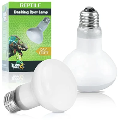 Imagen de LUCKY HERP Pack de 2 lámparas terrario 100 W para reptiles, lámpara calor anfibio, luz diurna tortugas, dragones barbudos, uso calefacción