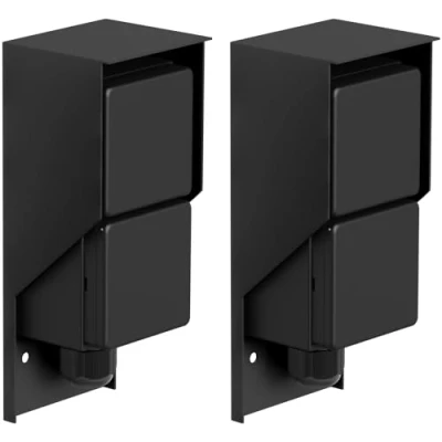 Imagen de ledscom.de 2 unidades Toma de corriente superficie PIWI para exteriores, IP44, contactos, negra, vertical
