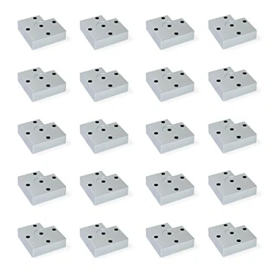 Imagen de EMUCA pies para muebles de plástico gris metalizado, Patas mueble, Lote 20 altura 15 mm
