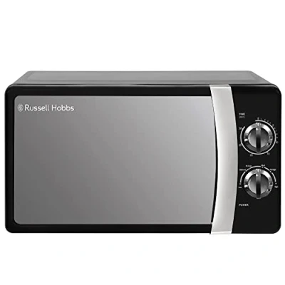 Imagen de Russell Hobbs Microondas manual independiente RHMM701B 17 litros, 700 vatios, negro con 5 niveles de potencia, alarma, temporizador, descongelación y fácil limpiar