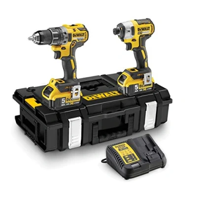 Imagen de DEWALT DCK266P2 QW Kit Taladro Percutor DCD796 XR 18V, Atornillador de Impacto DCF887 1/4&#039;&#039;, 2 Baterías Litio 5,0 Ah, Organizador DS150 y Cargador Multi Voltaje