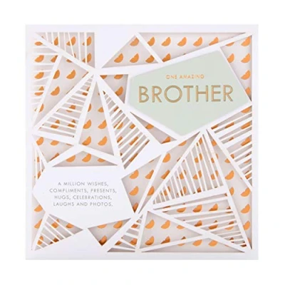Imagen de Hallmark Tarjeta de cumpleaños para hermano, diseño geométrico cortado con láser