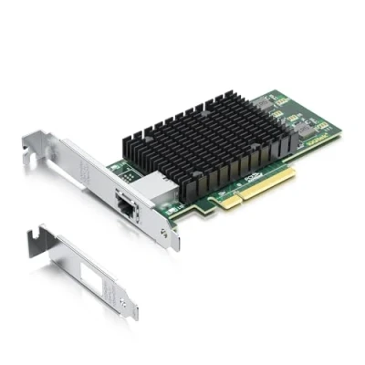 Imagen de 10Gtek 10Gb PCI E Nic Network Card, Single Copper RJ45 Port, with Intel X540 BT1 Controller, Express Ethernet LAN Adapter Support Windows Server/Windows/Linux/ESX, Compare to T1