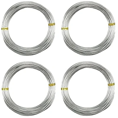 Imagen de Alambre de Aluminio,4 rollos Aluminio Plateado Manualidades Para Esculturas, Modelado Esqueleto, Joyas, Hacer Guirnalda y Árbol Bonsái