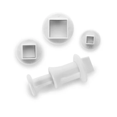 Imagen de Ibili Set 3 CORTADORES con EXPULSOR Cuadrado, Stainless Steel, Centimeters